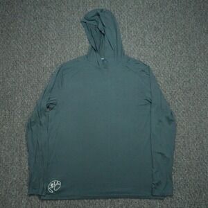 Free Fly Hoodie Men XL Blue Green Performance Bamboo Lightweight Pullover Hiking